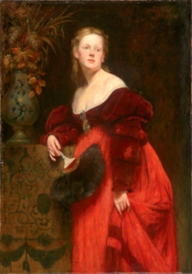 Hans Markart, Frau Karoline Gomperz 1870, Öl auf Leinwand 134 x 94,5 cm, InvNr 241/67